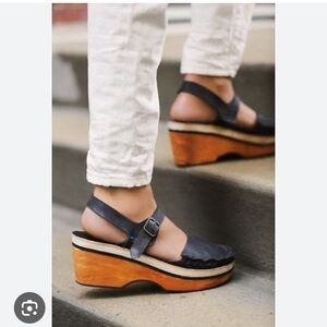 Free People Magnolia Slope clogs size EU 41 leather wooden bohemian